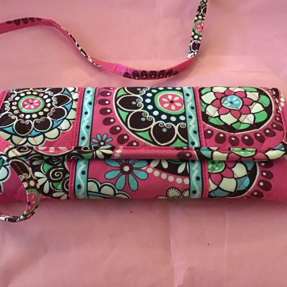 Vera Bradley Pink Messenger Wallet Organizer